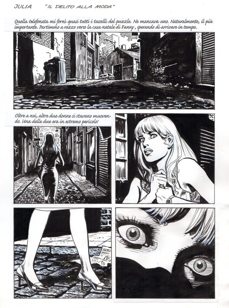 A original page from the Italian comic Julia, art by Ernesto Garcia Seijas. With thanks to David Roach