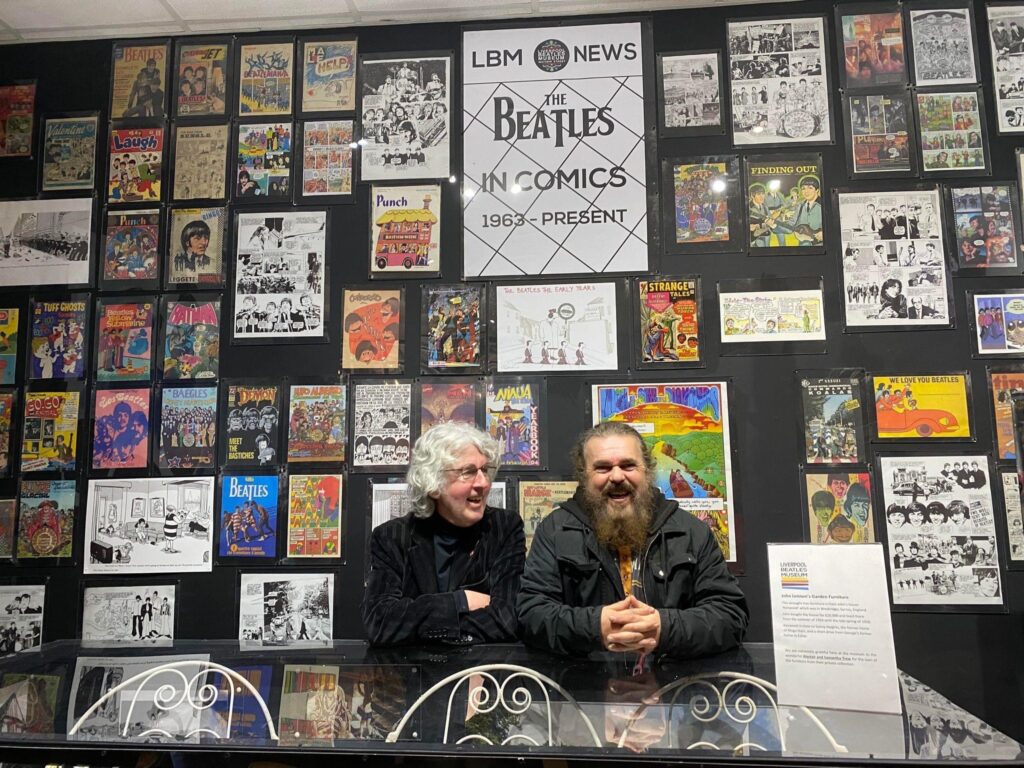 Tim Quinn and Liverpool Beatles Museum proprietor Roag Aspinall Best. Photo: Amy Maria
