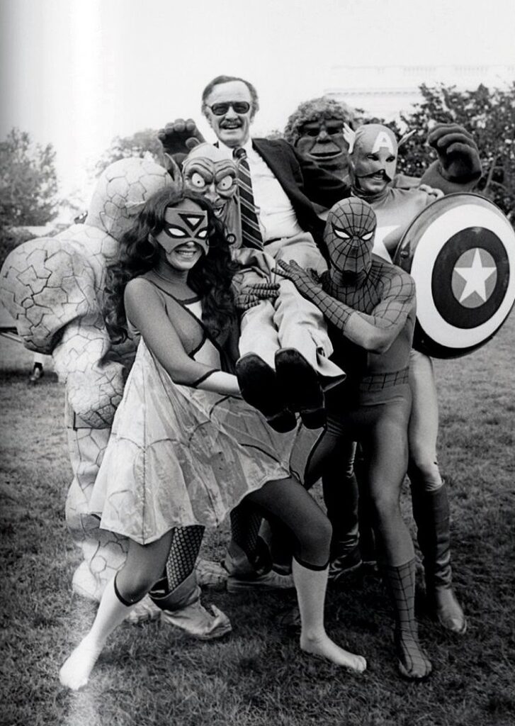 Marvel superheroes and Stan Lee at the White House on 1st October 1980. Image: Marvel