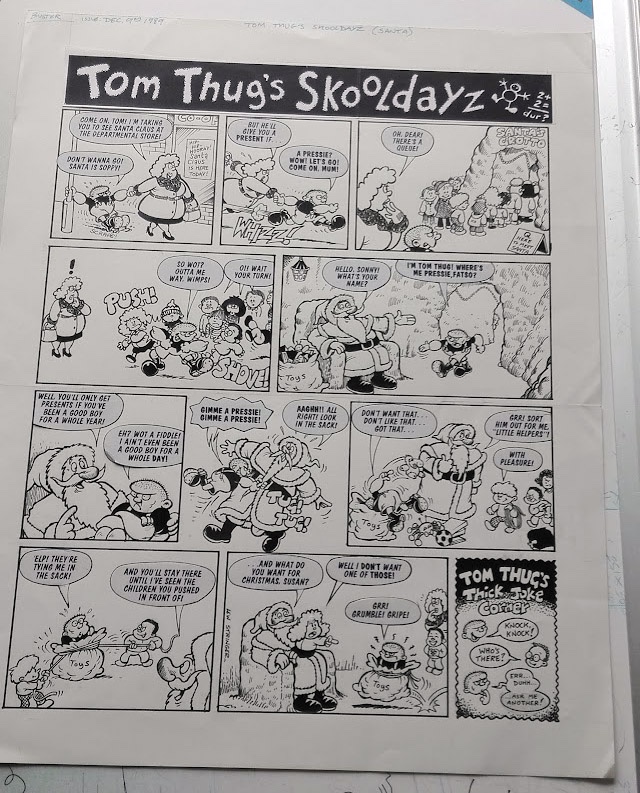 “Tom Thug's Skooldayz” page from Buster (1989) by Lew Stringer
