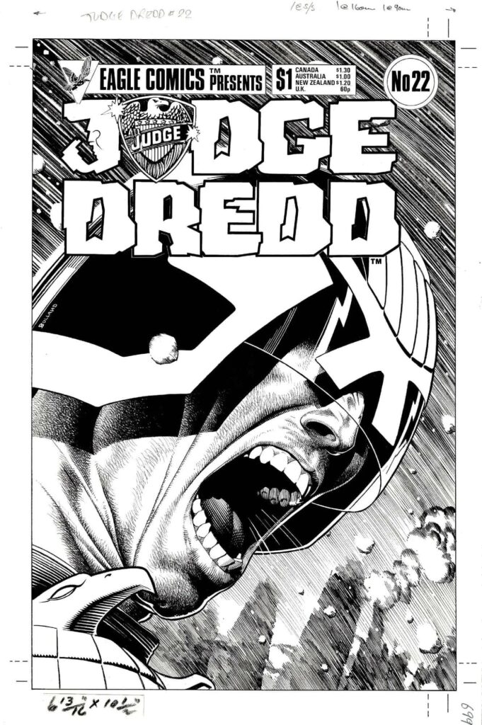 Brian Bolland - Eagle Comics #22 cover featuring Judge Dredd