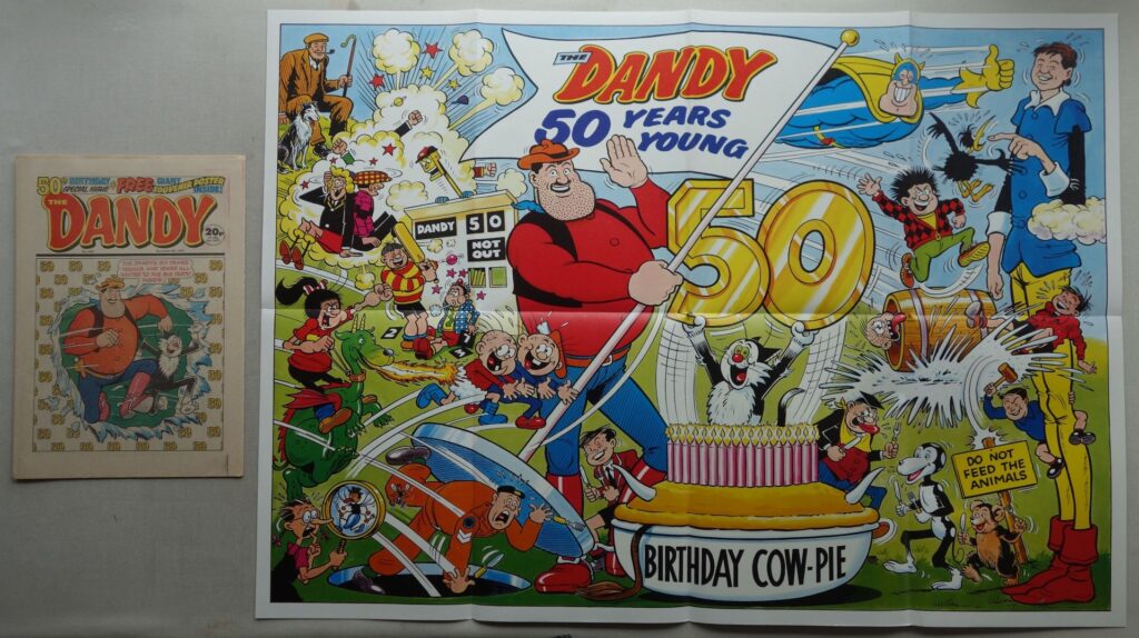 Dandy No. 2402 - cover dated 5th December 1987, 50th Birthday issue With Free Gift Poster