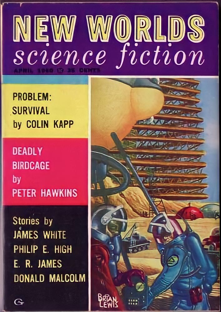 New Worlds Science Fiction (US) April 1960 - cover by Brian Lewis