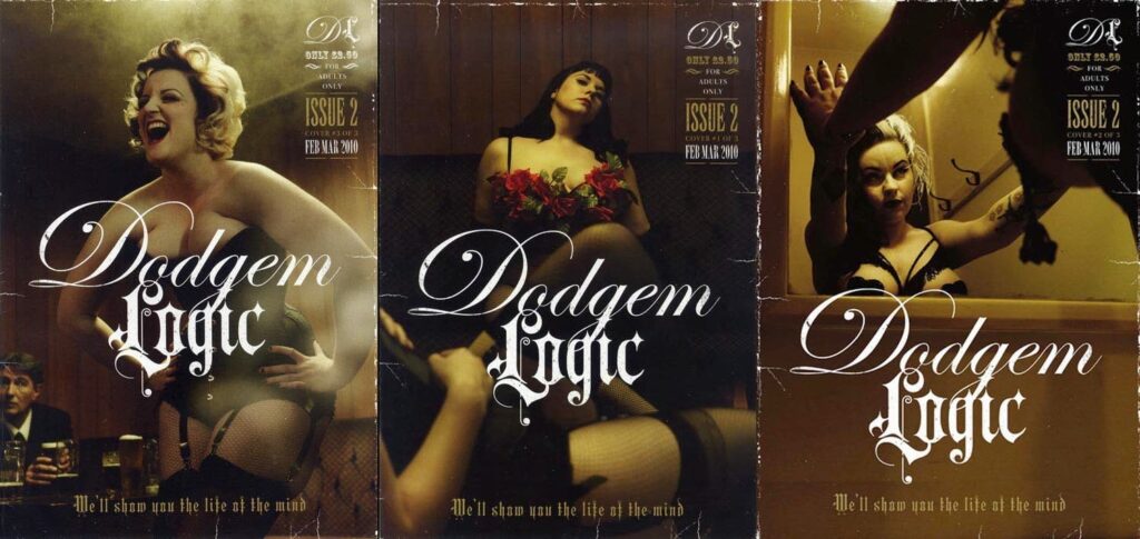 All three variant covers for Dodgem Logic #2, photos by Mitch Jenkins