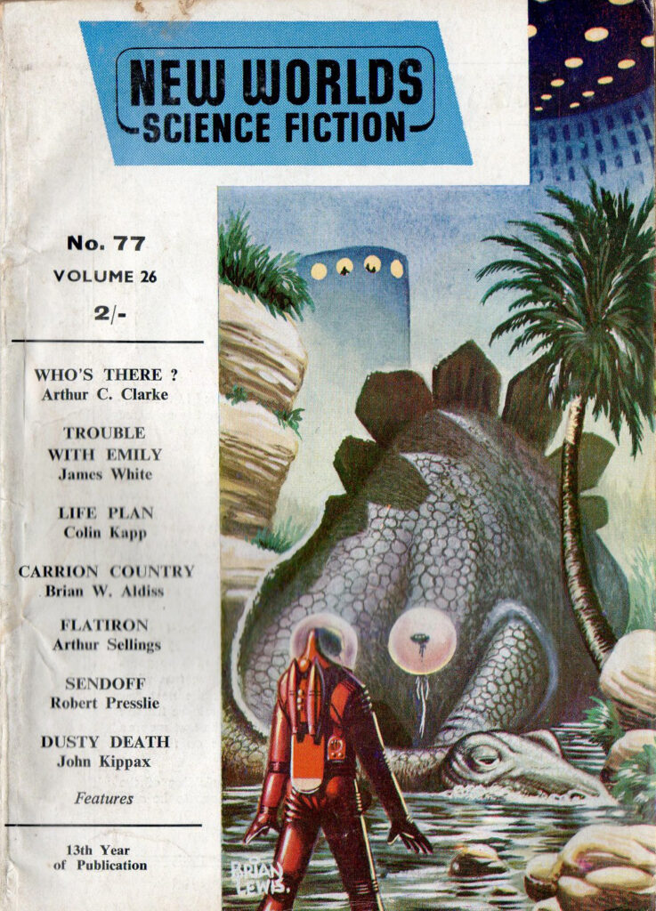 New Worlds Science Fiction #77, November 1958 - cover by Brian Lewis