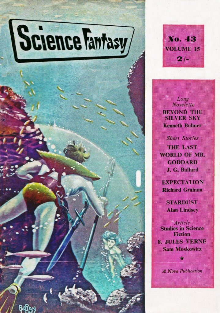 Science Fantasy #43, October 1960 (“Beyond the Silver Sky”) - cover by Brian Lewis