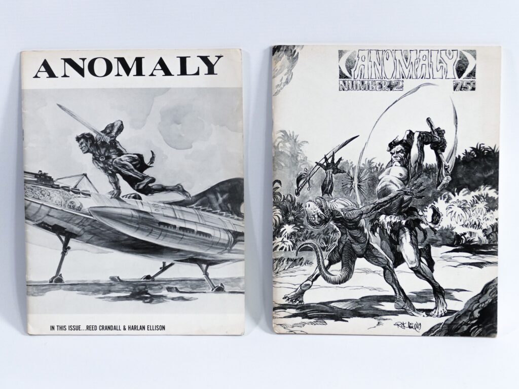 #1 and 2 of the American fanzine, Anomaly, published during the 1960s. They feature material by Harlan Ellison