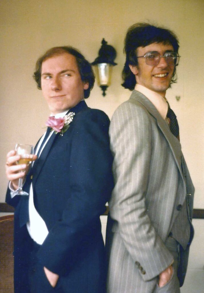Jeremy Bentham and Stuart Glazebrook, photographed in May 1986. Photo courtesy Jeremy Bentham