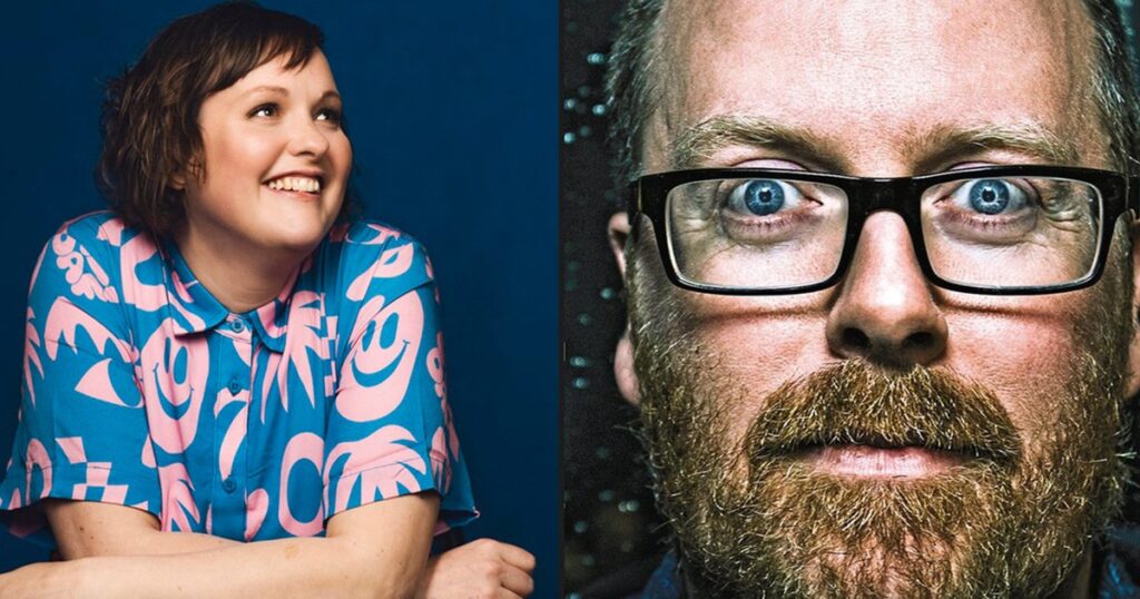 Comedienne Josie Long and comedian and comic creator Frankie Boyle