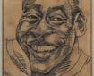 This framed 1975 drawing of Pelé, in honour of his being named Sport magazine’s Performer of the Year In soccer 1975, is one of many items in the auction relating to the legendary Brazilian footballer