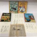 Tintin Figures Sketches and early albums. Dated 1953. Sold by Hawleys Fine Art & Antiques 2023