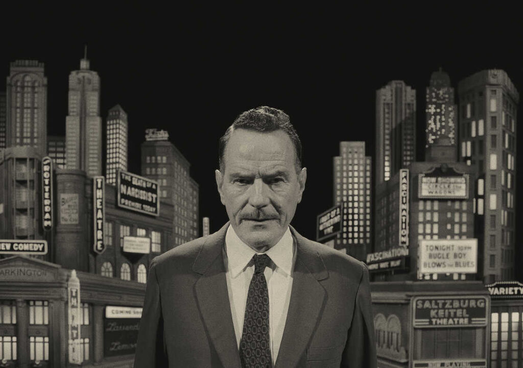 Bryan Cranston stars as "Host" in writer/director Wes Anderson's ASTEROID CITY, a Focus Features release. Credit: Courtesy of Pop. 87 Productions/Focus Features