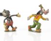 A rare Britains hollow-cast lead Mickey Mouse circa 1939, hand-painted with detachable head —2 1/2in. (6.5cm.) high; and a similar Goofy the dog (both poor to fair, Mickey’s head spike replaced)