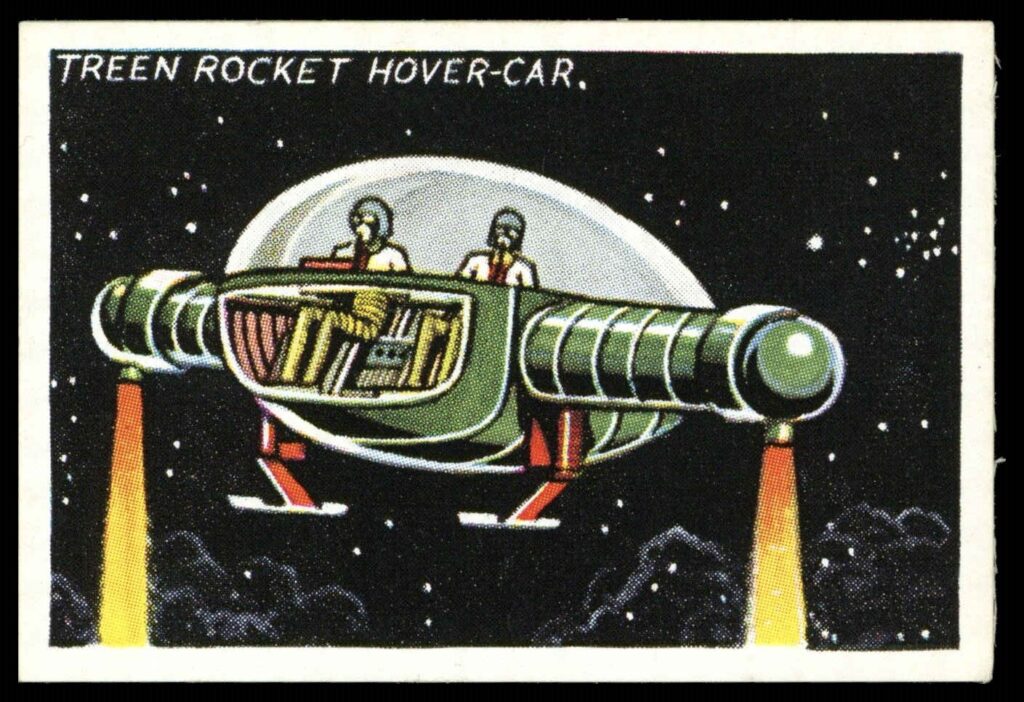 FC Calvert's Dan Dare Tooth Powder Card No. 17 - Treen Hover Car