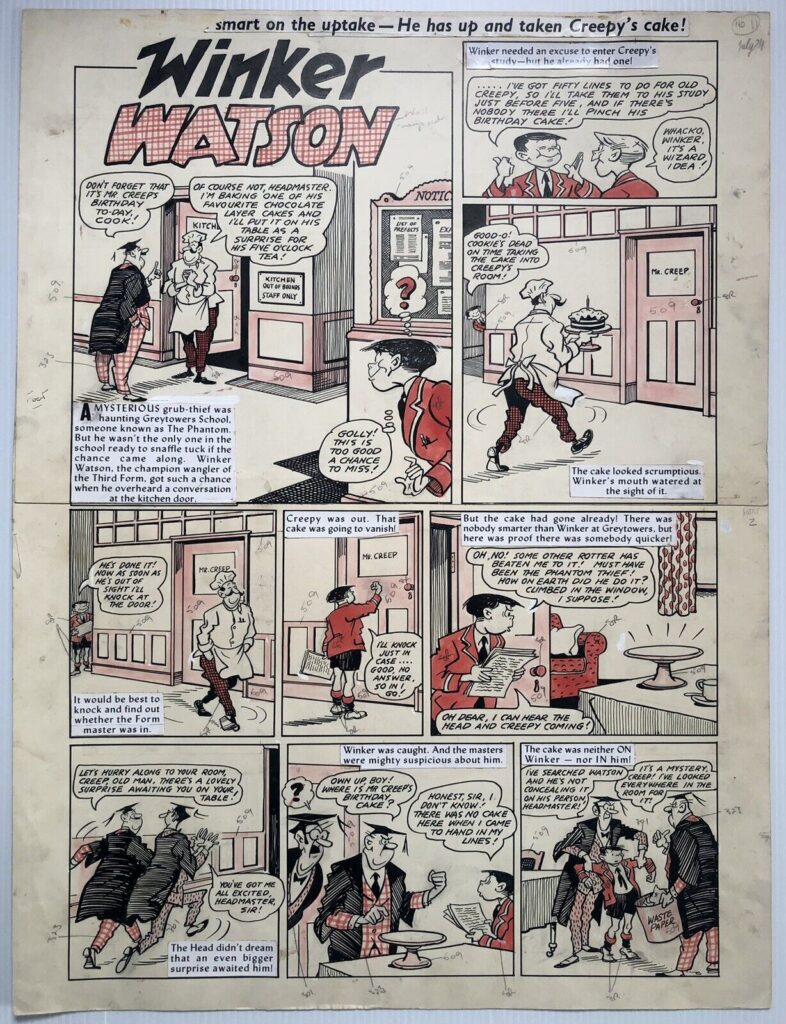 1960s "Winker Watson" art for The Dandy by Eric Roberts © DC Thomson Media