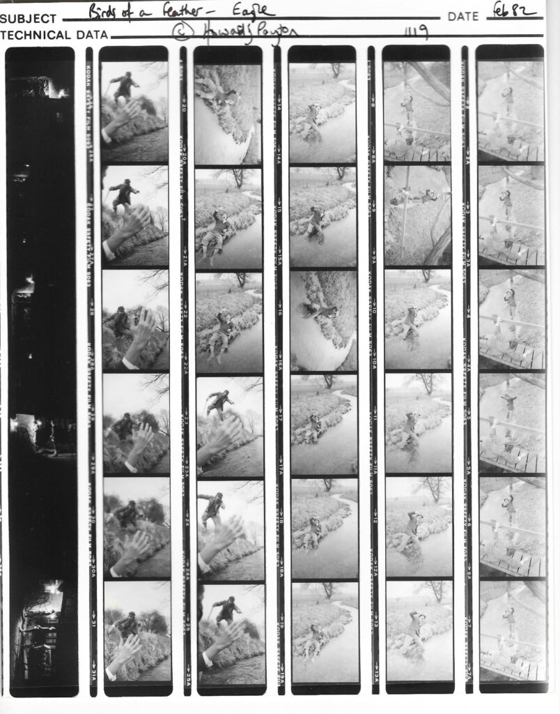 A contact sheet showing shots for "Birds of a Feather" from the Eagle, 1982