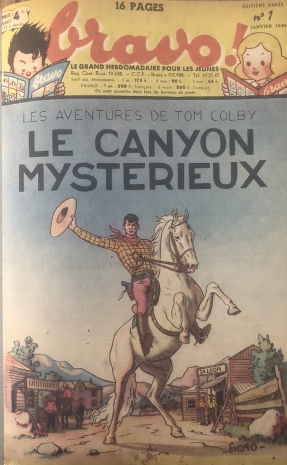 "Le Canyon Mystérieux" by Paul Cuvelier, a western strip abandoned in favour of “Corentin”