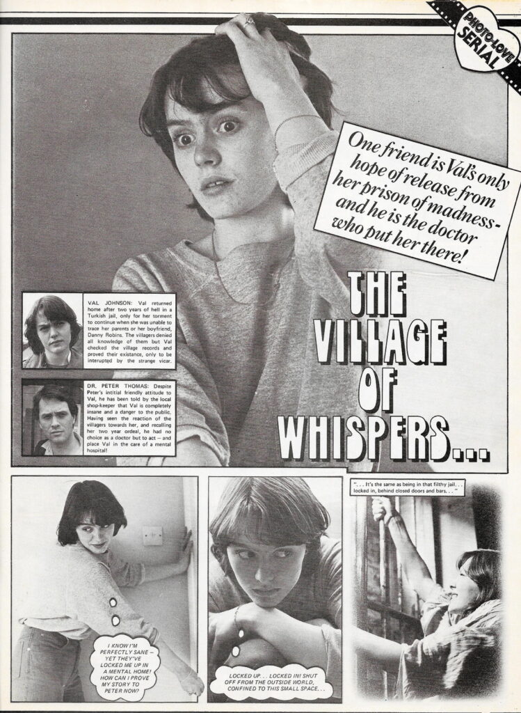 The opening page to "The Village of Whispers" from Photo Love, published in April 1980.