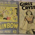 Promotional tinplate signs for Rainbow and Girls' Crystal