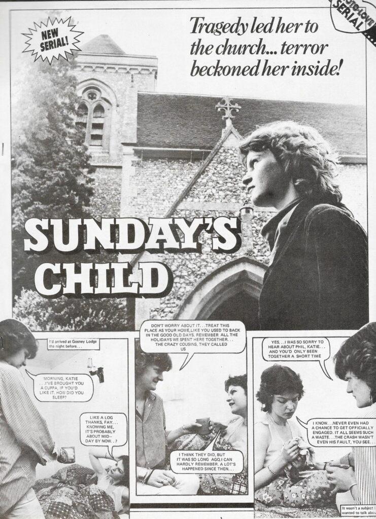 The opening page of the story "Sunday's Child", originally called "Jack the Vicar" in IPC documentation.