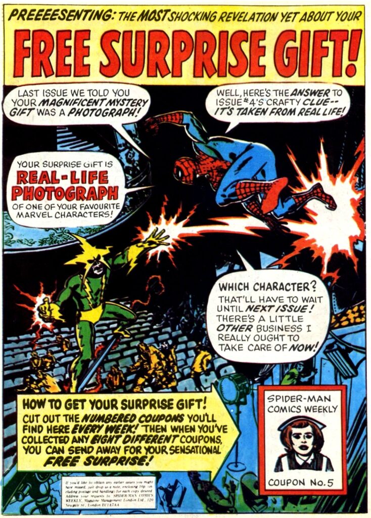 Spider-Man Comics Weekly No. 7 - Free Gift Promotional Ad