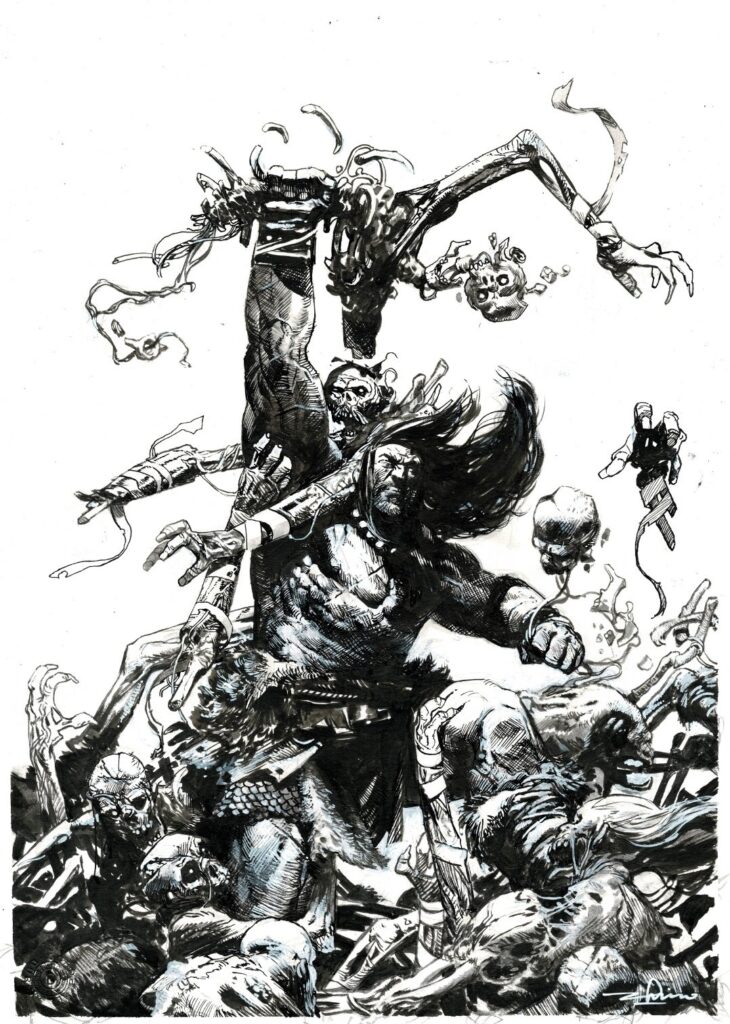 Conan the Barbarian #2 cover inks by Gerardo Zaffino
