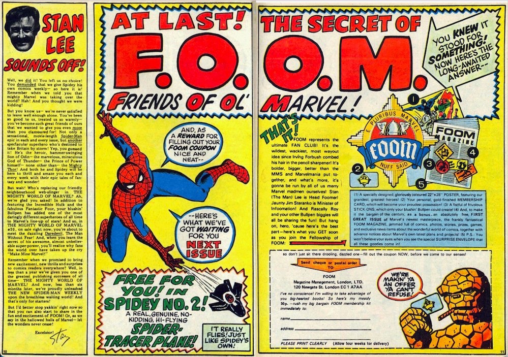 Spider-Man Comics Weekly No. 1 - F.O.O.M. ad