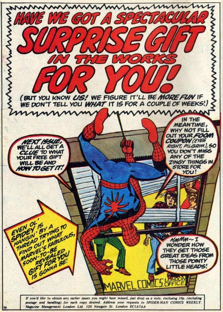 Spider-Man Comics Weekly No. 2 - Free Gift Teaser Ad