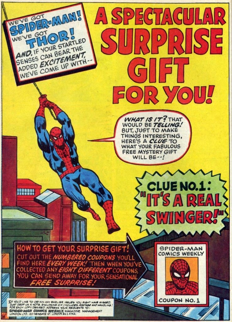 Spider-Man Comics Weekly No. 3 - Free Gift Teaser Ad