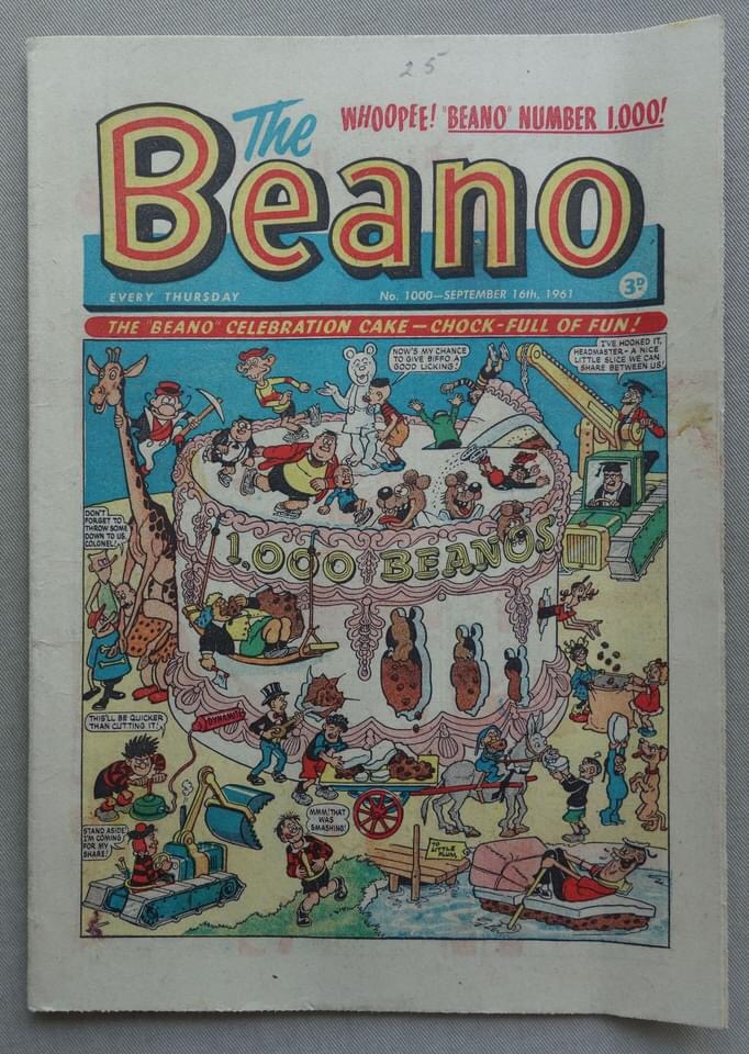 Beano No. 1000, cover dated 16th September 1961