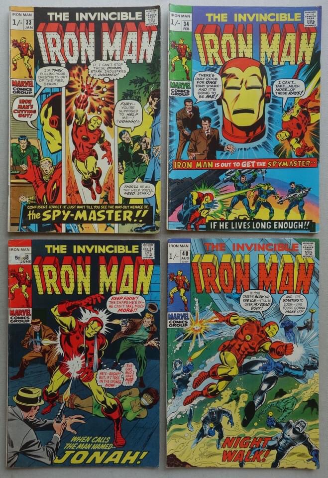 Iron Man comic #33, 34, 38, 40 (1971)