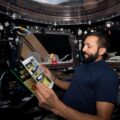 UAE astronaut Sultan Al Neyadi reads The Adventures of Tintin abo the International Space Station. Photo: Sultan Al Neyadi / Twitter