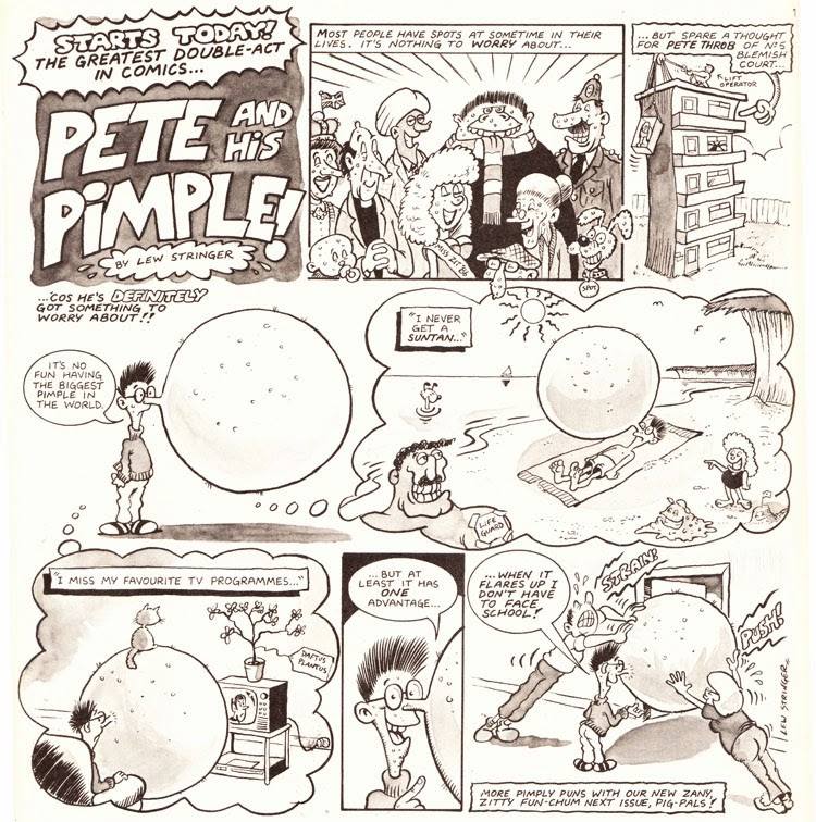 “Pete and his Pimple” by Lew Stringer gained a full strip in Oink No. 15. Scan by Lew, reused here with kind permission 
