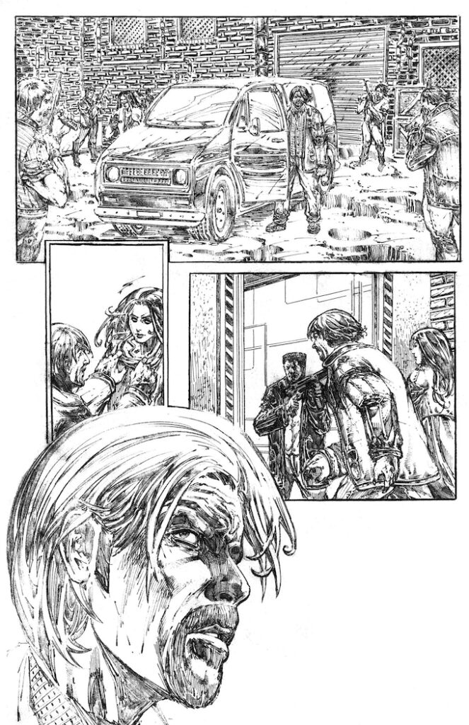A page from KLASSIFIED #2, pencils by Federico Zumel, from White Eye Productions
