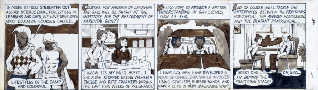 Cartoon strip by Kate Charlesworth