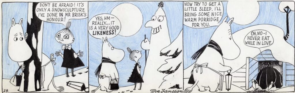 Tove Jansson’s 1954 Moomin cartoon strip for the London Evening News 