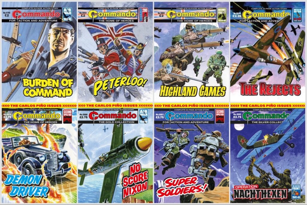 Carlos Pino Commando Comics montage