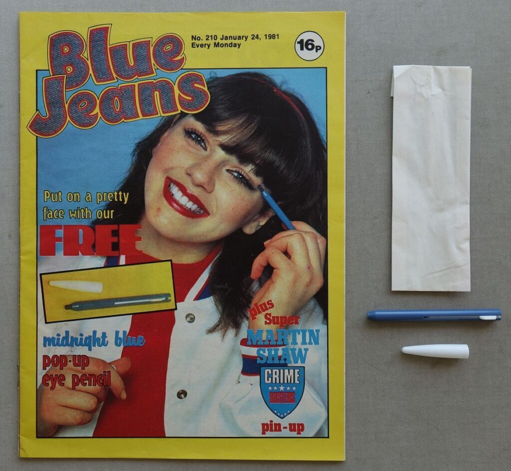 Blue Jeans No. 210, cover dated 24th January 1981 With Free Gift - Pop-Up Eye Pencil (Unused)