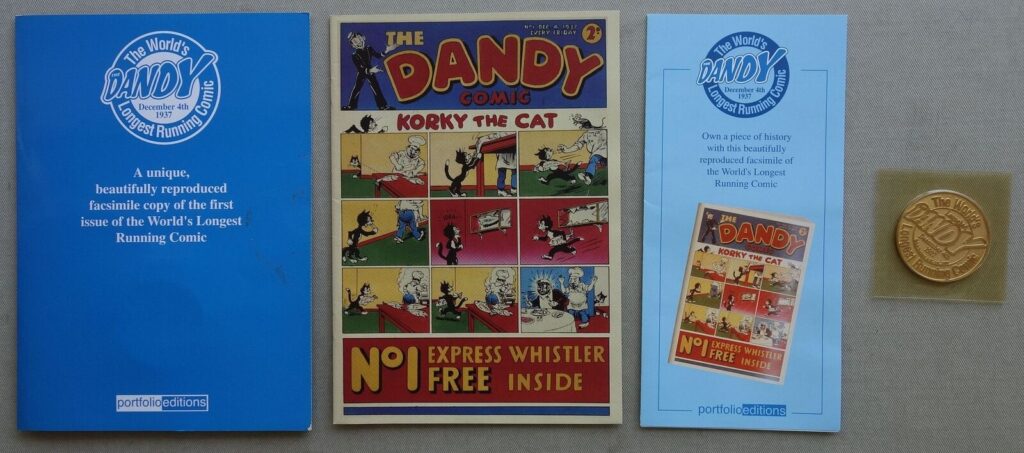 Dandy No. 1 - 4th December 1937 - Reprint from 2003 in slip case, with coin