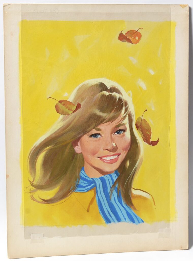 Original Front Cover Artwork for Fleetway Publications' for the girls' comic "Tina", No.29, cover dated 9 September 1967, gouache on board by artist H. Fairbairn with artists label verso, 41.5 x 32cms, unframed  | Peter Hansen Collection