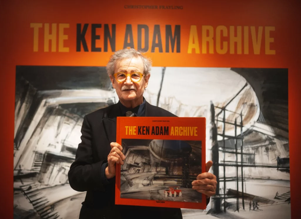 Sir Christopher Frayling with The Ken Adam Archive at the launch of the book in Berlin earlier this year. Photo by André Rudolph via Taschen