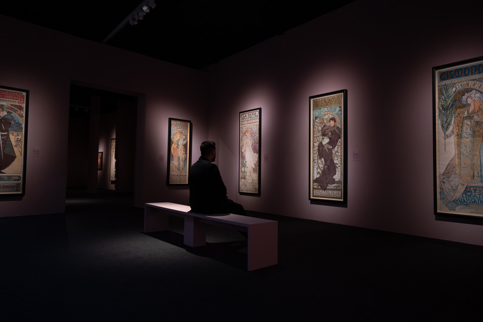 Alphonse Mucha - In Quest of Beauty Exhibition, Palau Martorell, Barcelona, 2023. Image: Palau Martorell