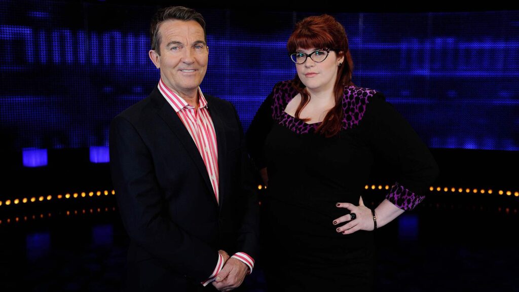 Bradley Walsh and Jenny Ryan on the set of The Chase. Photo: ITV