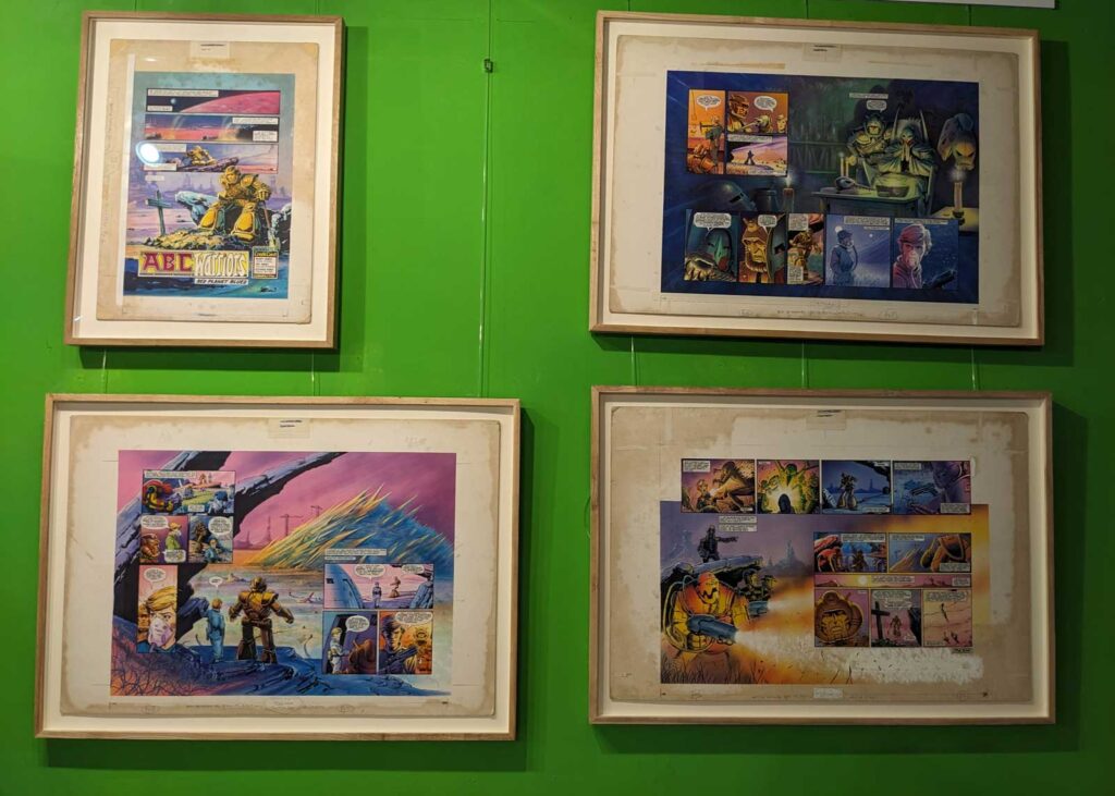 Art from the 2000AD story “Red Planet Blues” by Steve Dillon, on display at Close Encounters, Beford. Photo: James Bacon
