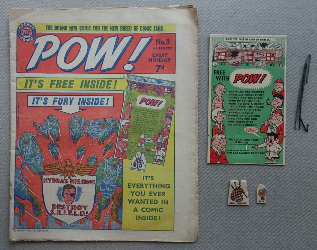 Pow No. 3, cover dated 4th February 1967 With Free Gift - Haggis Launcher