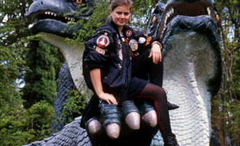 Sophie Aldred as Doctor Who’s ‘Ace’ for Doctor Who Magazine, Crystal Palace, 1989. Photo © Steve Cook