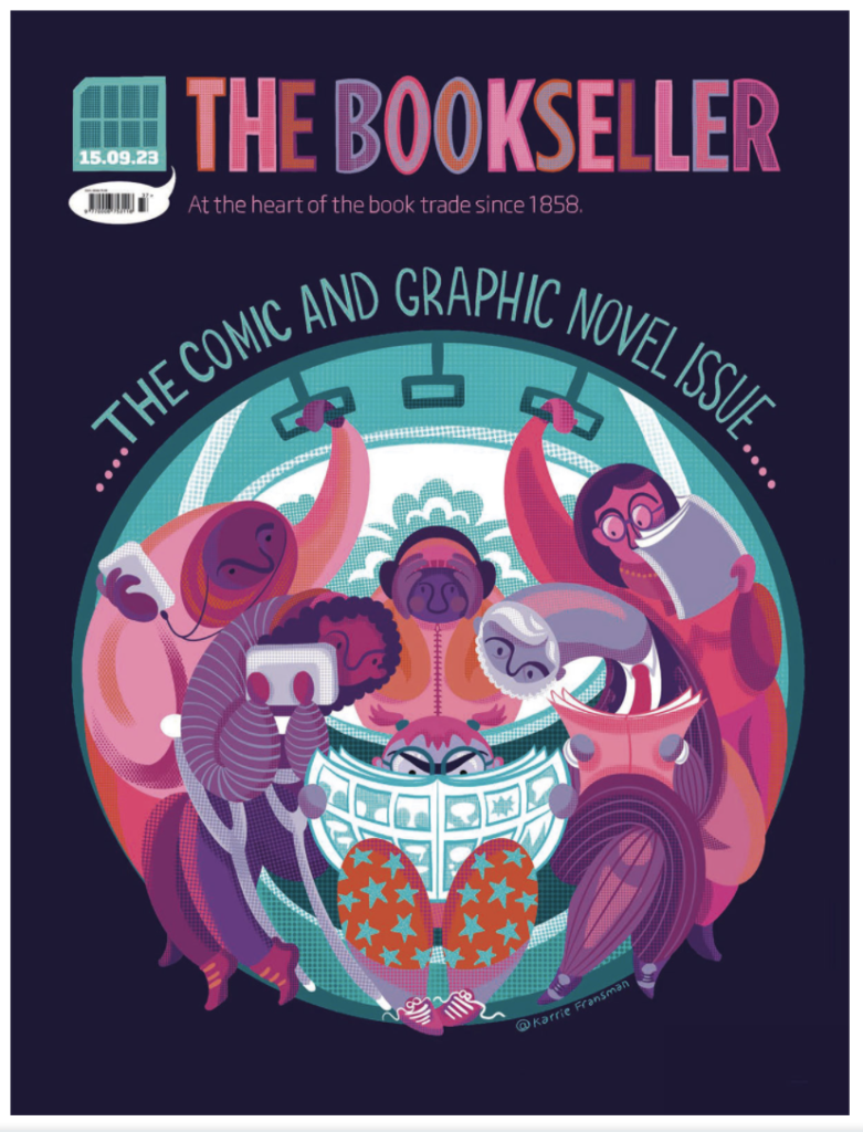 The Bookseller, 15th September 2023, cover by Karrie Fransman