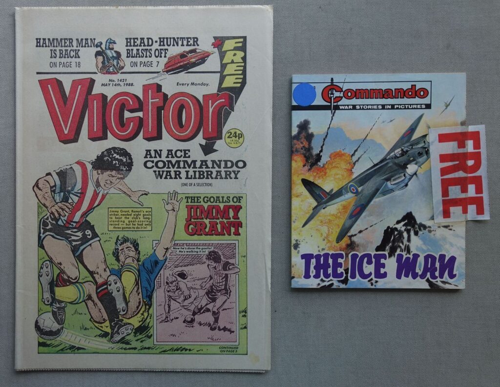 Victor No. 1421 cover dated 14th May 1998, With Free Gift - a Commando comic