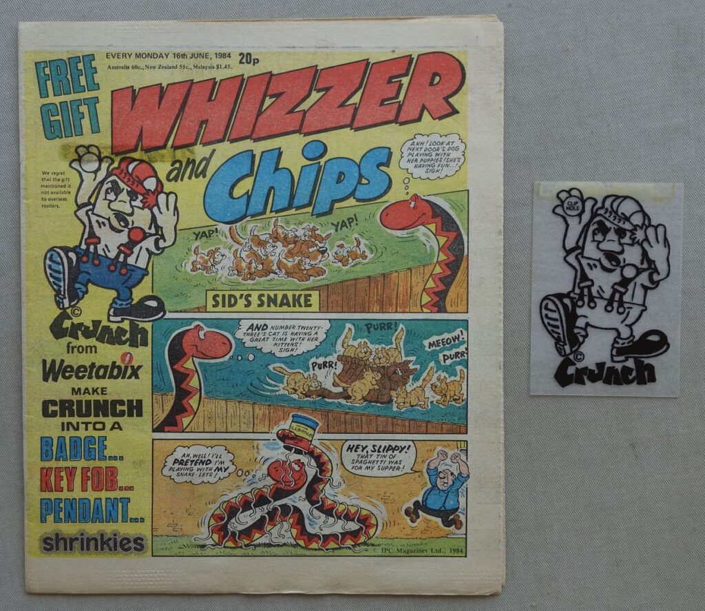 Whizzer and Chips cover dated 16th June 1984 With Free Gift – Weetabix Crunch