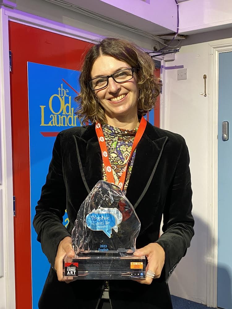 Michele Hutchison, winner of inaugural Sophie Castille Awards for Comics in Translation. Photo: Dean Simons